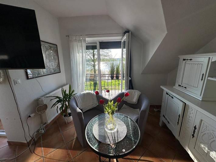 Ferienwohnung für 3 Personen, mit Seeblick und Terrasse sowie Ausblick in Polen