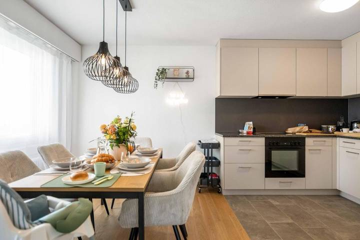 Ferienwohnung für 6 Personen, mit Balkon und Terrasse sowie Ausblick