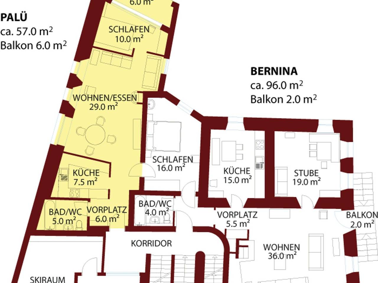 Geheel appartement, Chesa Michel Palü in Bever, Saint Moritz