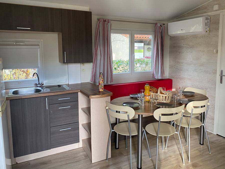 Camping La Tour de France - Mobilheim 6 personen - 3 Schlafzimmer / Confort Clim in Latour-de-France, Regionaler Naturpark Corbières-Fenouillèdes