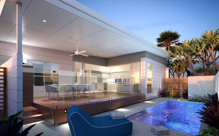 Holiday home for 8 people, with pool and balcony in Byron Bay
