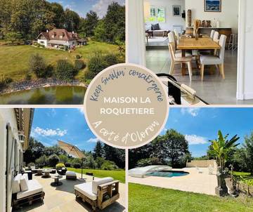 Location de vacances pour 12 personnes, avec vue ainsi que piscine et jardin, adapté aux familles à Ledeuix