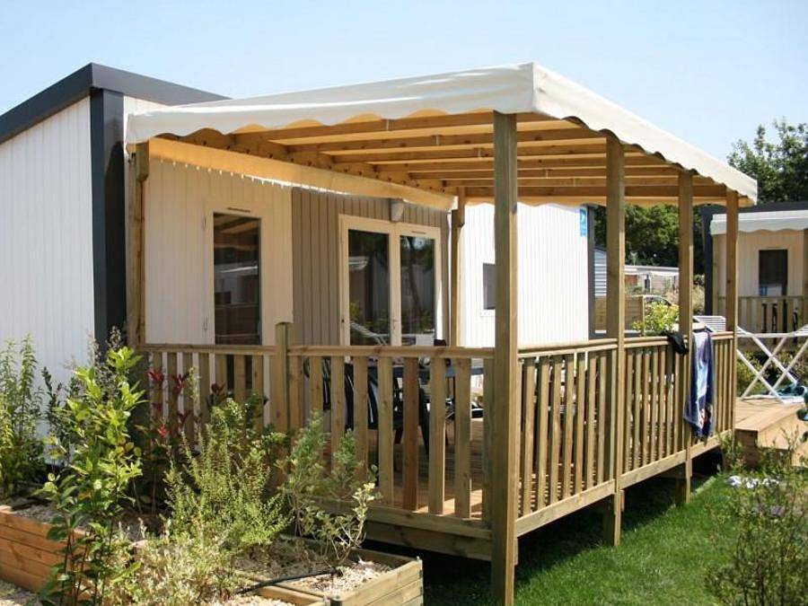 Flower Camping La Rivière - Mobilheim 5 personen - Mobilheim Premium + 40m² (2Sch - 5Pers) + Tv + Lv + Bbq + Clim + 2 Badezimmer in Saint-Maime, Regionaler Naturpark Luberon