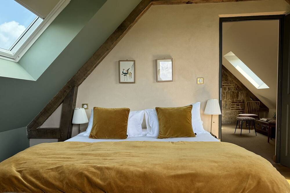 Gîte-Vista para o vale-Casa de banho privativa com banheira in Sainte-Famille-en-Auge, Lisieux (Região)