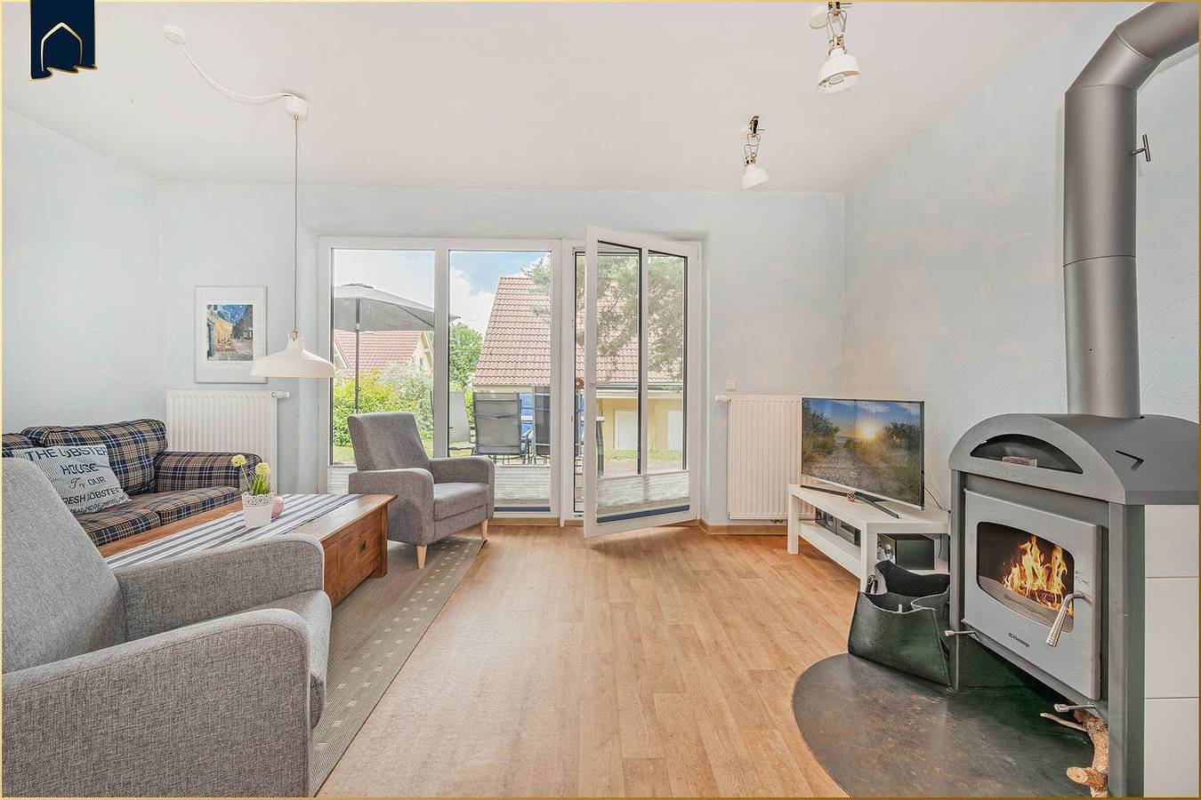 Ruhiges Ferienhaus in Korswandt im Grünen – mit Garten, Kamin & Infrarotkabine in Zirchow, Usedom