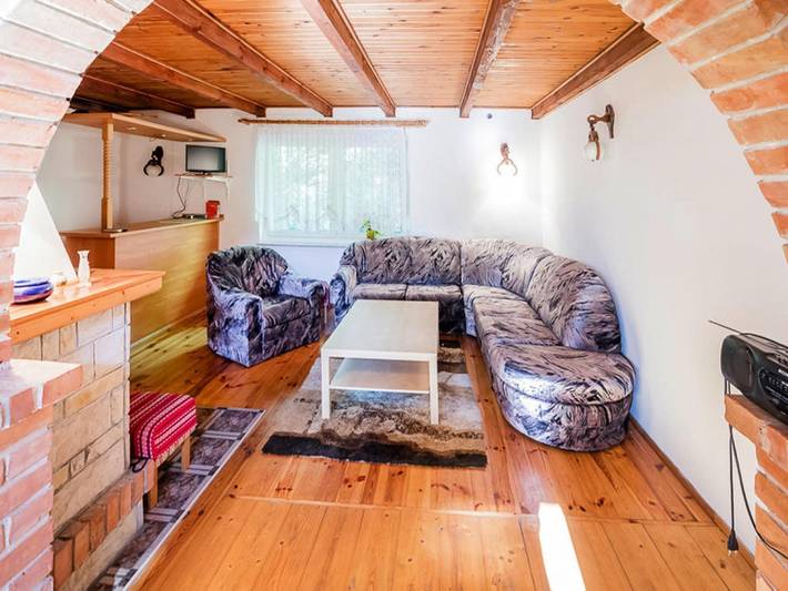 Ferienhaus mit Garten, in der Nähe des Sees in Grunwald, Seenplatte von Ilawa