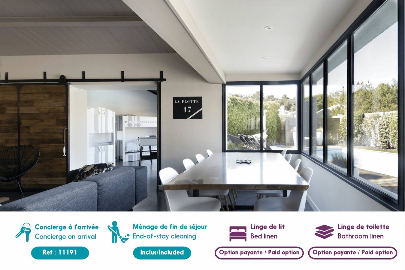 Villa für 12 mit Pool mit allem Komfort in La Flotte, Ile de Re