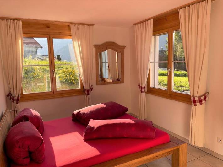 Ferienwohnung für 4 Personen, mit Terrasse und Garten sowie Ausblick