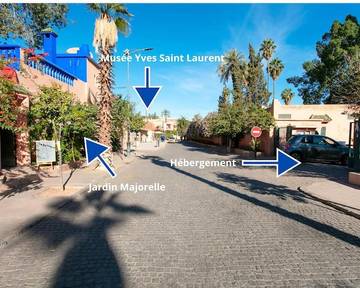 Gîte pour 6 personnes, avec balcon et vue dans Jardin Majorelle Marrakech