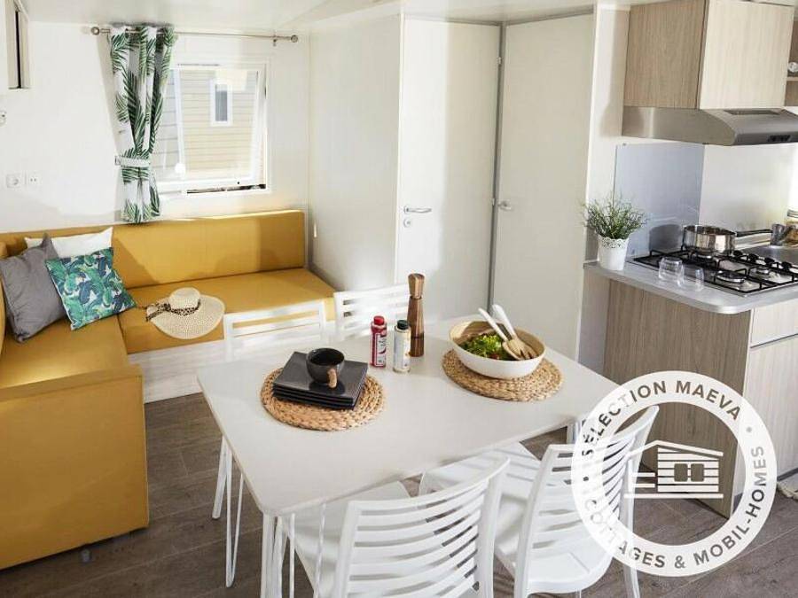 Camping Le Roussillon - Mobilheim 4 personen - 3-Zimmerwohnung 4 Personen Klimatisiert + Tv in Saint-Cyprien-Plage, Saint-Cyprien