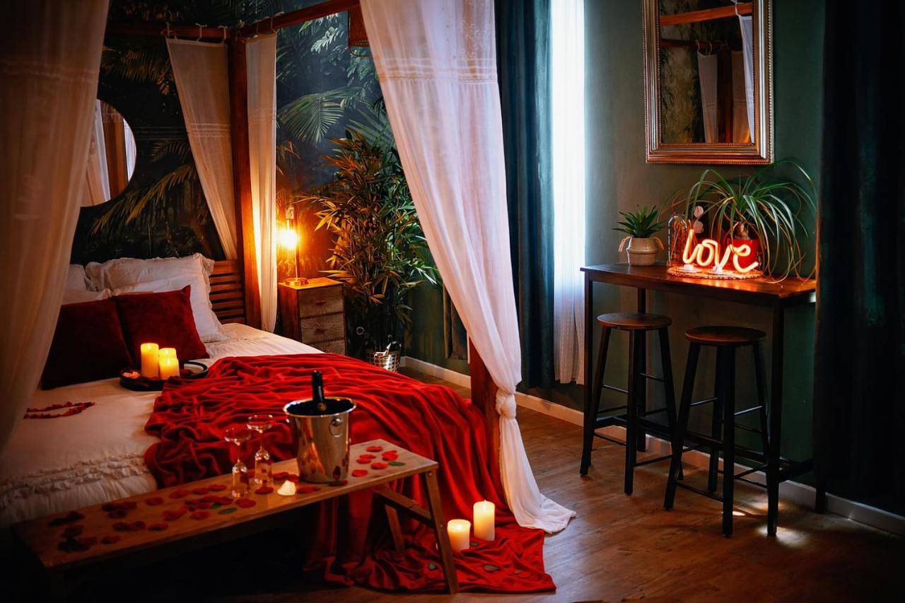 Appartement entier, L'Evasion romantique en Amazonie, Spa, 5 min centre ville, Écran cinéma, day use, Lit baldaquin in Évreux, Région d'Évreux