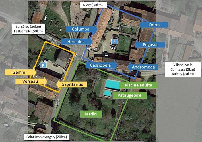 Location de vacances pour 53 personnes, avec piscine et jardin, animaux acceptés à Dœuil-sur-le-Mignon - 4