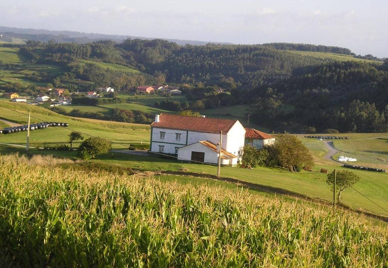 Casa de vacaciones 'El Carbayal' con vistas a la montaña y jardín in Gozón, Costa Verde