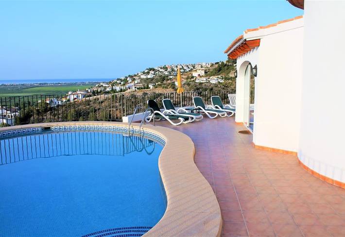 Costa Blanca - Villa mit Meerblick, Klimaanlagen, Wifi und Poolheizung in privater Top - Lage in Pego, Costa Blanca