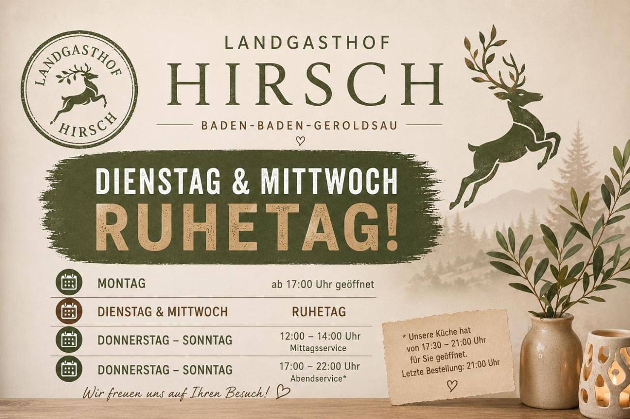 Landgasthof Hirsch in Baden-Baden, Forêt Noire du Nord