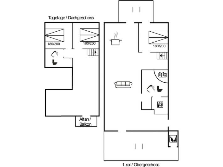 Ferienwohnung für 6 Personen, mit Balkon und Whirlpool sowie Terrasse und Sauna in Gråsten