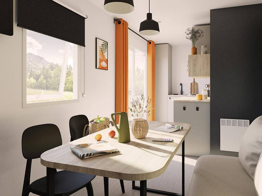 Camping Vert Auxois - Mobile home 2 persons - Charming 1 bedroom lodge - New for 2024 in Pouilly-en-Auxois, Beaune region