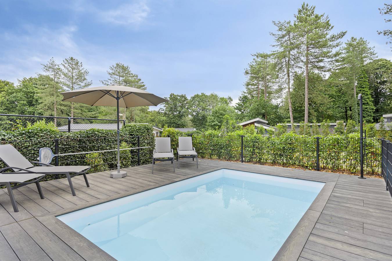 Vakantiepark De Thijmse Berg — Luxe 10-persoons lodge met privé dipping pool en guest house in Rhenen, Provincie Utrecht