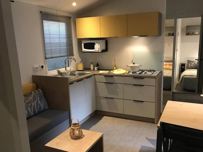 Camping La Cigaline - Mobilheim 8 personen - Saint Emilion in Montpon-Ménestérol, Périgord Blanc