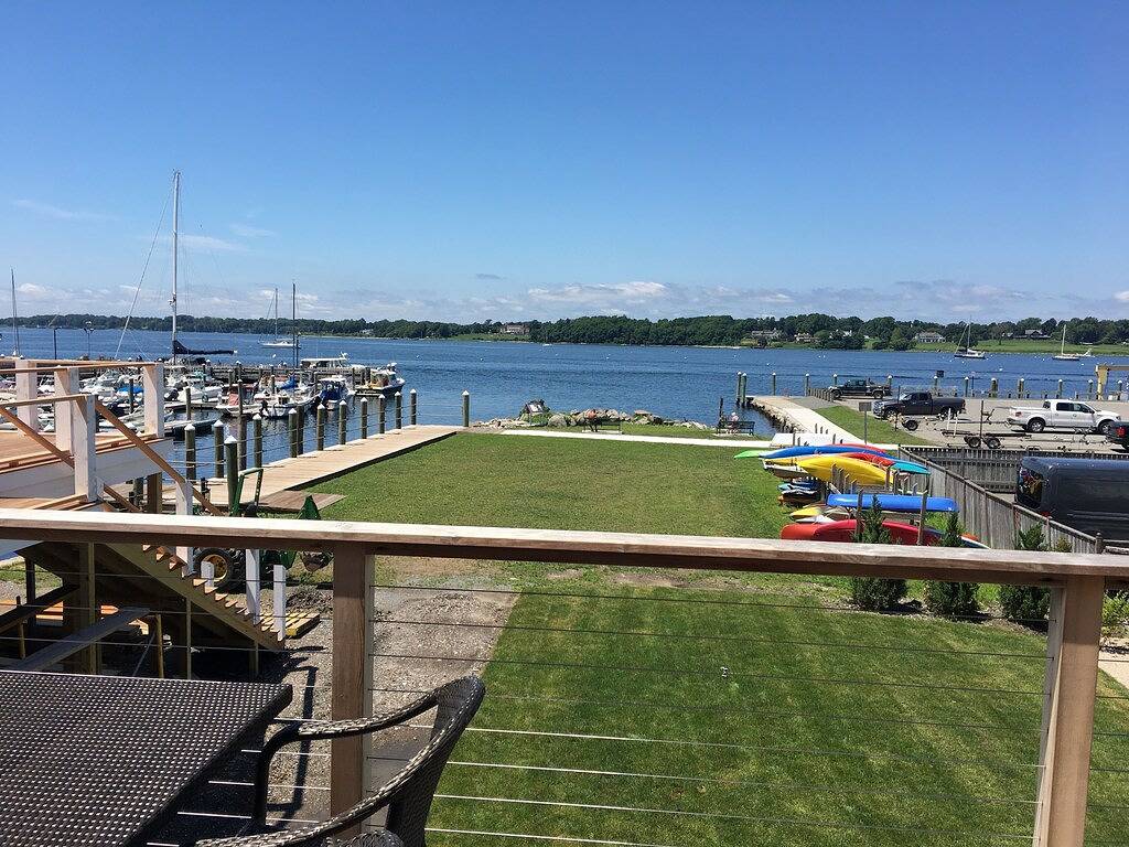 Historic Bristol Harbor Waterfront with Sunsets over Harbor in Bristol (RI), Bristol County