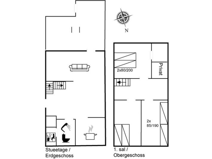 Ferienhaus für 6 Personen, mit Terrasse und Sauna in Dänemark an der Nordsee - 2