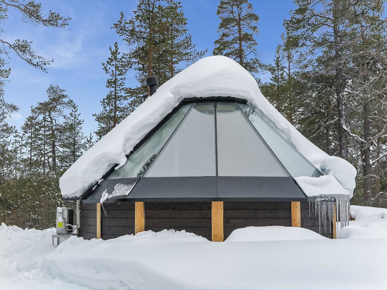 Arctic light hut in Laponie