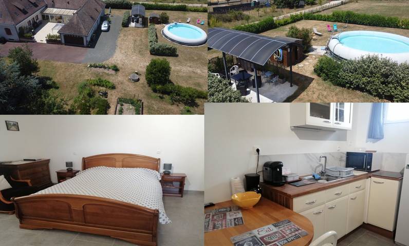Gîte pour 2 personnes, avec jardin ainsi que terrasse et piscine à Chenonceaux