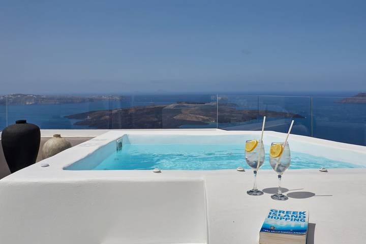 Villa pour 2 personnes, avec Vue sur l’océan ainsi que Balcon et Terrasse à Thera