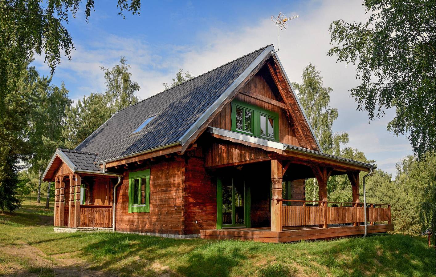 Casa de vacaciones para 8 personas con vistas al lago in Voivodato de Pomerania Occidental