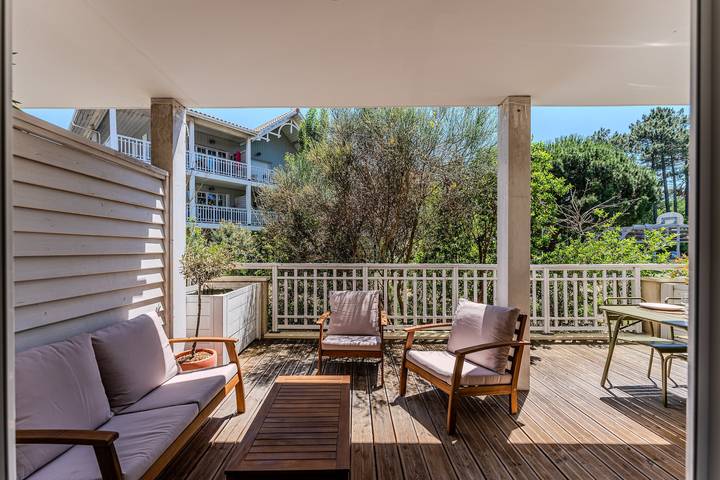 Ganze Wohnung, Appartement „Cocon Des Sables-Bassin d’Arcachon“ mit Gemeinschaftspool, privater Terrasse und WLAN in La Teste-de-Buch, Arcachon und Umgebung