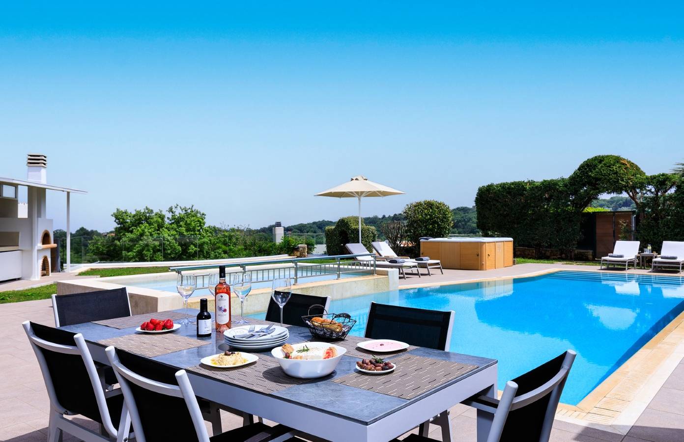High-Spec Contemporary Villa with Garden, Jacuzzi and Walk-to-Tavernas Location in Prines, Nikiforos Fokas