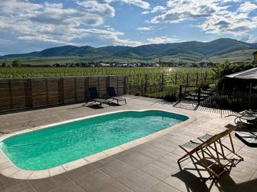 Gîte pour 4 personnes, avec jardin et piscine à Wettolsheim
