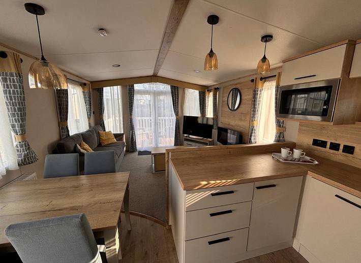 Chalet for 8 people, with garden and ocean view, child-friendly in North-Wales