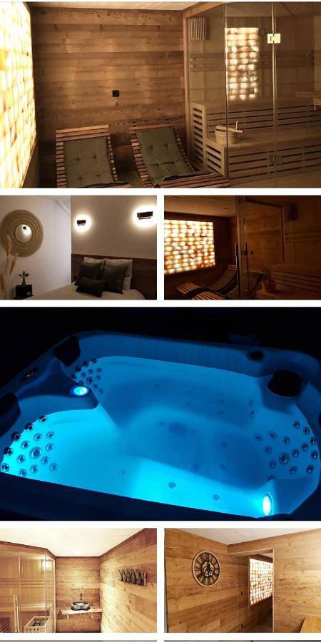 Appartement de vacances pour 2 personnes, avec piscine et sauna ainsi que vue et jardin
