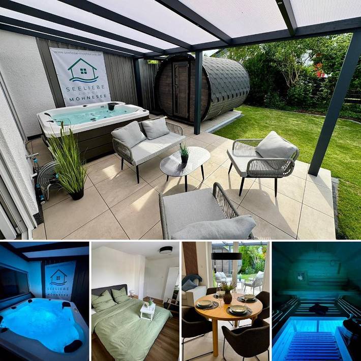 Ferienhaus für 4 Personen, mit Whirlpool und Pool sowie Garten und Sauna in Möhnesee