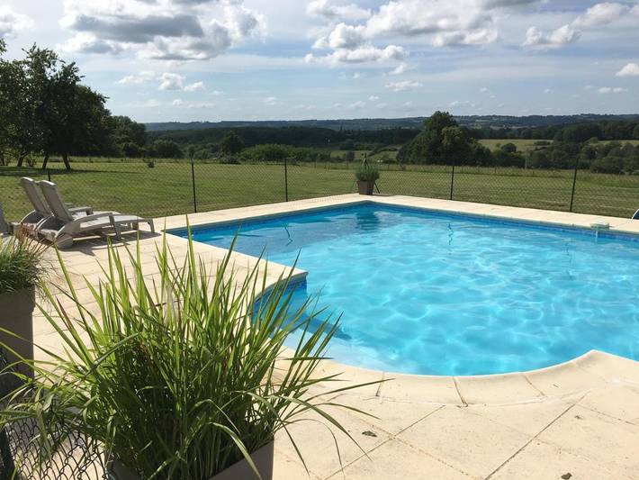 Maison de vacances pour 6 personnes, avec jardin ainsi que vue et piscine