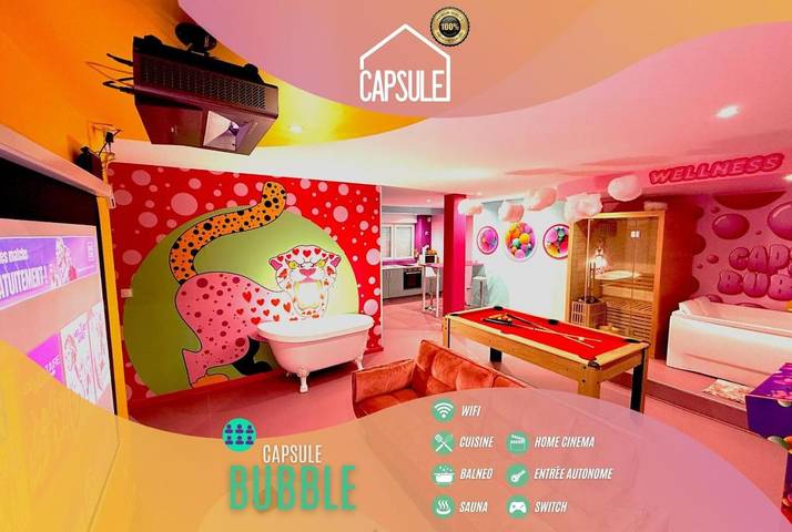 Appartement de vacances pour 6 personnes, avec jacuzzi ainsi que terrasse et sauna