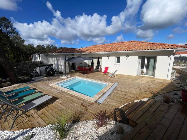Villa pour 8 personnes, avec piscine ainsi que jardin et vue à Mimizan - 3