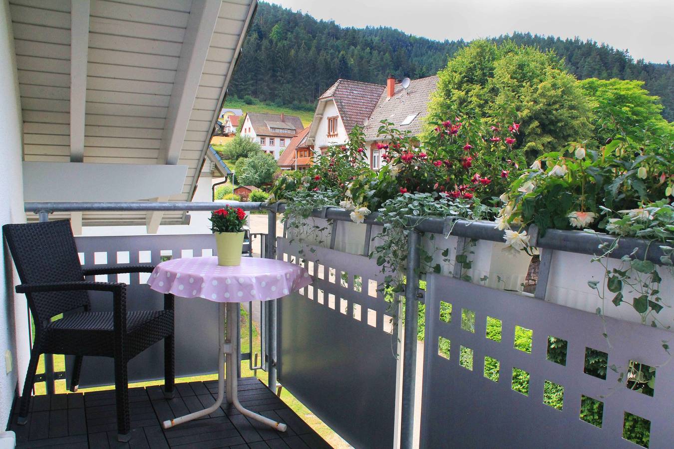 Appartement « Doppelzimmer 4 – avec douche et Wc », vue montagne, terrasse partagée et Wi-Fi in Hornberg, Forêt-Noire centrale