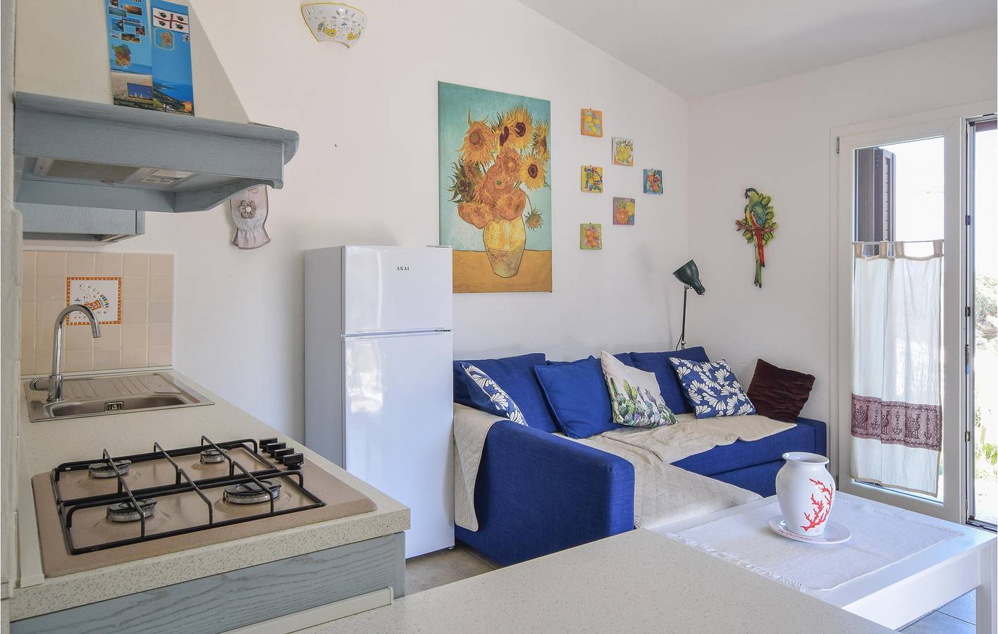 Apt mit Meerblick, AC, Parkplatz und Küche in Baia Sant'Anna, Olbia-Tempio