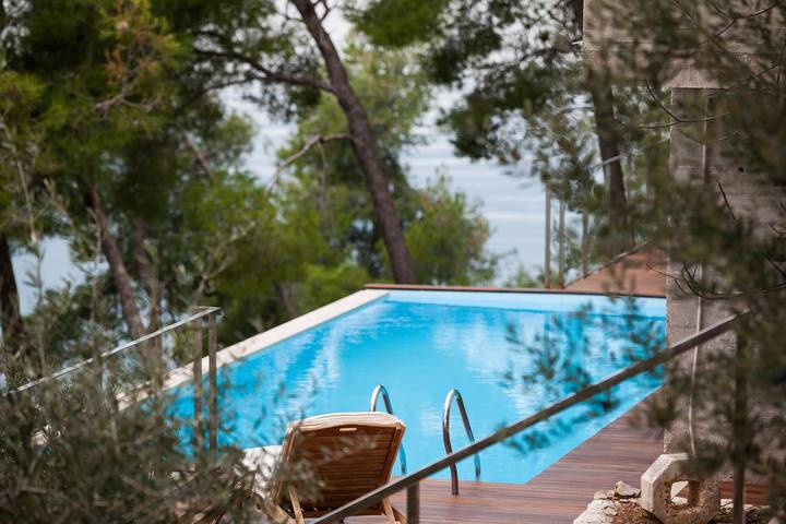 Luxus Villa Azure Bay direkt am Meer mit beheiztem Pool und Grill, ideal für Familien und Haustiere in Milna, Brac