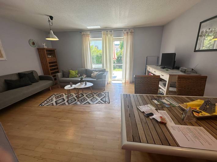 Ferienwohnung für 4 Personen, mit Balkon und Terrasse sowie Garten