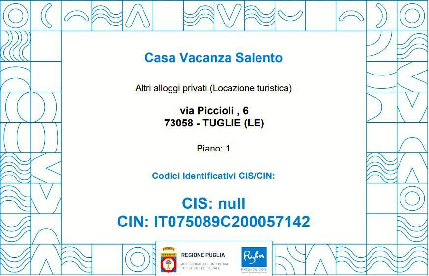 Casa Vacanza Salento in Tuglie, Golfo di Taranto