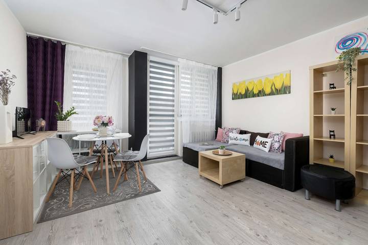 Gîte pour 2 personnes, avec balcon, adapté aux familles à Katowice