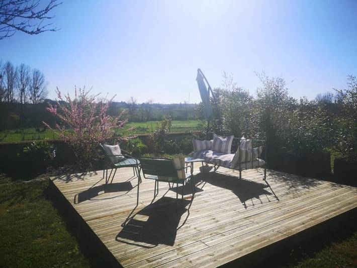 Appartement de vacances pour 4 personnes, avec Terrasse ainsi que Jardin et Vue