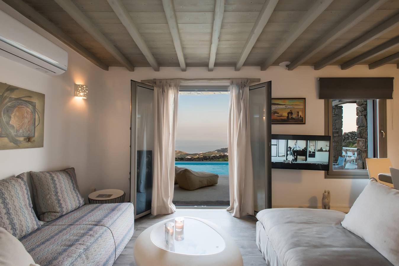 Villa 'Amallini, Luxe Infinity Pool' mit Meerblick, Wlan und Klimaanlage in Mykonos