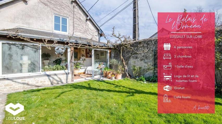 Maison d’hôte pour 4 personnes, avec jardin à Lussault-sur-Loire