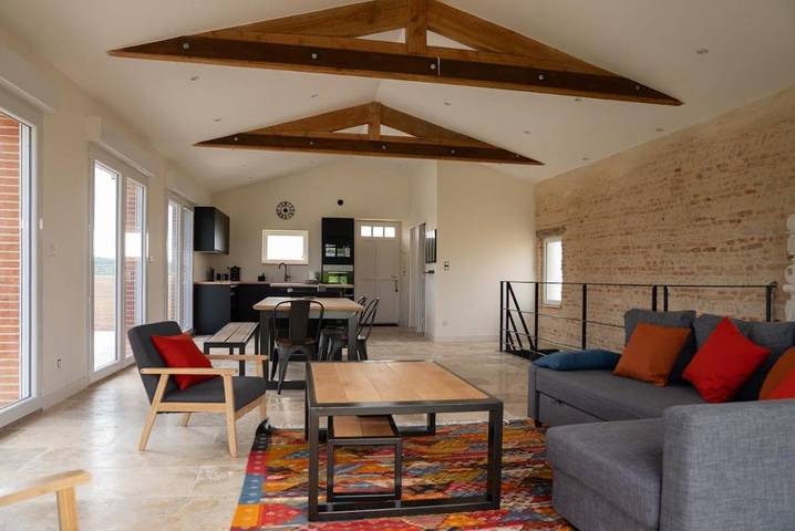 Maison de vacances pour 9 personnes, avec jardin ainsi que piscine et vue