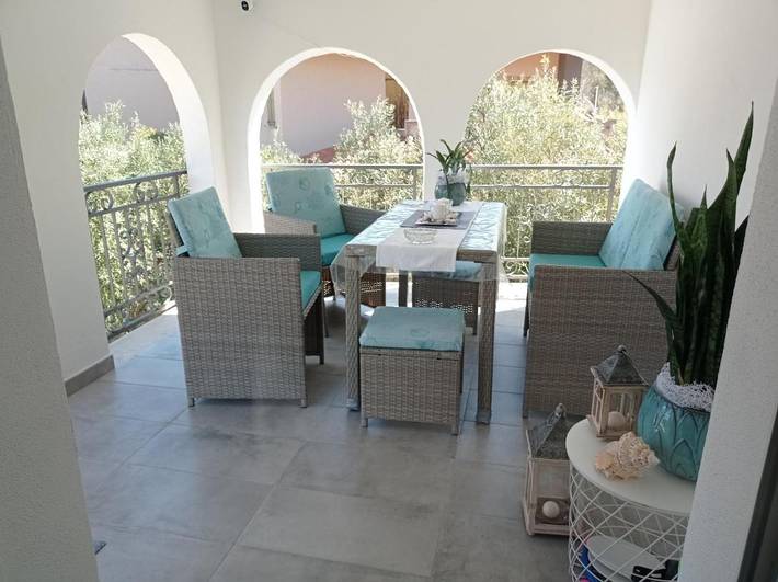 Appartamento per 6 persone, con Terrazza e Giardino nonché Panorama a Solanas