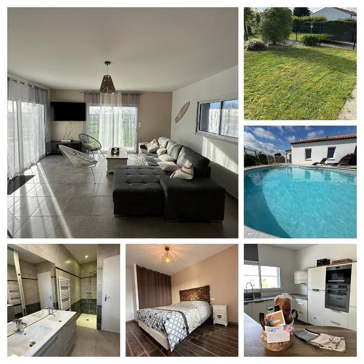 Location de vacances pour 6 personnes, avec jardin ainsi que piscine et vue à Le Bernard - 2
